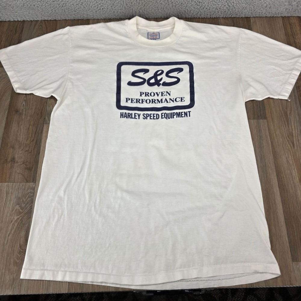 Vintage S&S Harley Speed Equipment Magaro's Harley-Davidson T-Shirt XL White